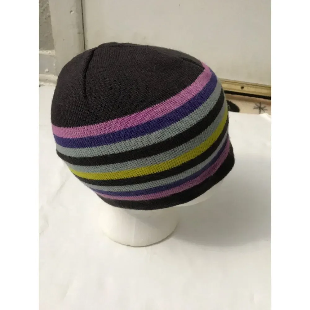 Multicolor Striped Beanie Hat O/S Winter Boho Casual Classic Normcore Streetwear